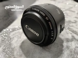  3 Canon EF 50mm f/1.8 II بحال الجديد بالكرتونه