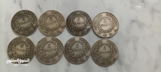  10 عملات معدنية أمريكي وفرنسي انتيك تراثي قديم