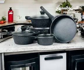  1 سيت قدورة مع مقلاة كرانيت 5 قطع