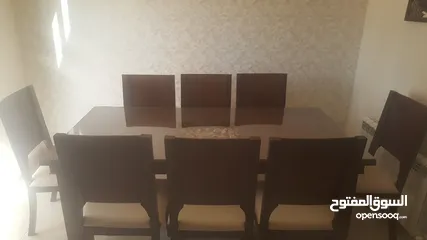  2 طاولة سفرة ثقيلة خشب زان 8 مقاعد