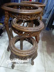  20 طقم طربيزات زان حفر دمياطي بحاله الوكاله ناقصه زجاج وبس عندي طقمين بسعر 120 دبنار