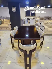  4 طاولة سفرة 6 كراسي موديل تركي ثقيل خشب زان ولاتيه وقشرة بلوط الكراسي خشب زان كامل
