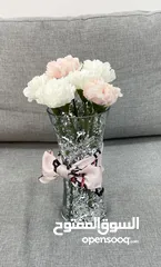  4 Glass Pot with Artificial Flowers