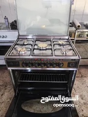  2 فرن غاز يونيفرسال ايطالي ستانلس ستيل شغال فوق و تحت مع بعض نار زرقاء قوية شوايات ممتازه قياس 90 و 80