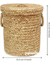  3 Nobbys Golden Grass Natural Laundry Basket with Lid - 45 Litres,paddy stubble