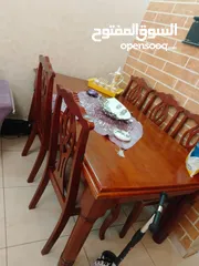  10 طقم كنب +طاولة سفرة خشب ثمانية مقاعد