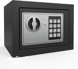  5 خزنة أمان وقفل مع لوحة مفاتيح إلكترونية بتصميم آمن للنقود والمجوهرات ووثائق الهوية - مقاس 23 سم × 17