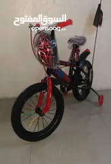  1 دراجة هوائية spiderman مقاس 16 انش للاعمار من 5 ل 9 سنوات مواصفات عالية كوشوك عريض مع عدة هدايا
