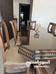  3 طاولة سفرة 8مقاعد+غاز+ثريا طبقتين بسعر حرق 300 دينار