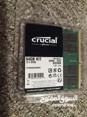  3 جديد - Crucial RAM 64GB Kit (2x32GB) DDR4 3200MHz CL22