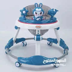  3 عرباية تعليم المشي من bambino حلقة دائرية حديد للقاعدة وفصالات عظم