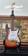 3 Fender electric guitar stratocaster replica with 10 watt amplifier.