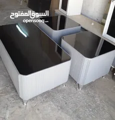  29 طاولات وسط خشب ودهان مكون من ثلاث قطع او حسب الطلب جميع احجام مع إمكانية تغير الون