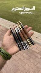  5 قلم الرصاصة - فخامة لأبعد حدود مصنوع من الستانستيل مقاوم للصدأ و خشب الصندل للناس الراقية