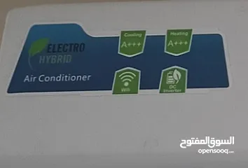  2 مكيف 1طن الكترو هايبرد  ELECTRO HYBRID  انفيرتر  استعمال اسبوع  255 تبريد 80,٪ راكب افحص وفك
