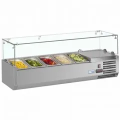  1 Gn1/4*5 Commercial Refrigerated Stainless Steel Display Topping Unit Vrx1200/330