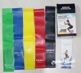  10 بكج اربطة تمارين المقاومه عدد 5 شريط مطاط التمارين الرياضيه شريط شد مقاومه رياضي تقويه و شد العضلات