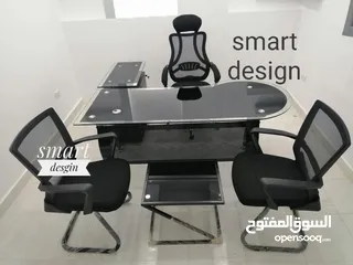  25 مكتب مدير مودرن (اثاث مكتبي -خشب-زجاج ) elegant modern office furniture desk