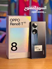  1 مستعمل ايام oppo Reno 8T 5G رام 16 جيجا 256 أغراضة والكرتونه الأصلية مكفول متوفر توصيل