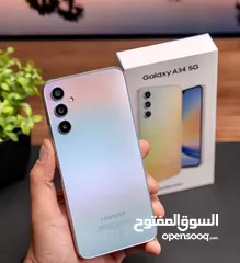  1 جهاز مستعمل Samsung A34 5G  رام 16 جيجا 256 أغراضة والكرتونه الأصلية متوفر توصيل