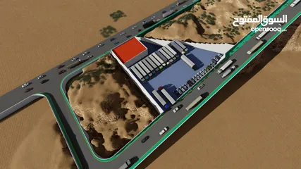  10 دونم أو أكثر أرض للبيع أو للإيجار (أول سنة مجانا) على الشارع شارع 100 مباشرة قريبة من الجمرك الجديد