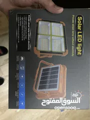 2 كشاف ليد عالطاقة الشمسية مع بور بانك LED With Solar