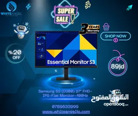  1 شاشة Samsung D300 27 INCH 100HZ IPS جديده كفاله 3 سنوات