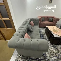  11 .........::طقم كنب تفصيل مخمل ثقيل 8 مقاعد خشب سويد بحالة ممتازة ........:.::::::::::