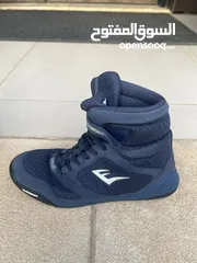  1 Everlast Elite V2 Navy boxing shoes, size 9(42) حذاء لرياضة الملاكمة ماركة ايفرلاست قياس 42