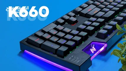  6 كيبورد الجمينج الاحترافي Abkoncore K600 RGB الميكانيكي بسعر حرق