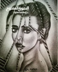  20 رسم رصاص فحم الوان