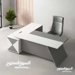  17 مكتب 140*70 مع جانبيه 80*40 وطاولة وسط تفصيل خشب مستورد بسعر المصنع