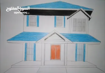  2 رسمات منازل ثلاثية الابعاد   مصممه بتقنيات حديثة وبسيطة البناء  لسنة 2025 للبيع