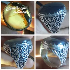  19 مجموعة مميزة من خواتم الفضة الخالصة احجار طبيعية   احجار عقيق، ياقوت، فيروز، اوبال، مازونايت، زفير،