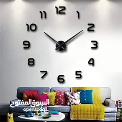  6 ساعه  حائط  ضخمه ديكور  ساعة  لون ذهبي و اسود و فضي مرآه و بني  حجمين