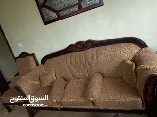  1 كنب تفصيل خشب زان مستعمل للبيع