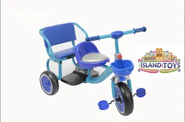  2 عرض خاص على الدراجة المقعدين الثلاثية للاطفال مع كراسي اسفنجية مريحة وعدة اكسسوارات بسعر مميز