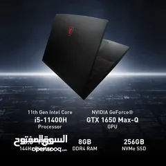  8 MSI Thin Gaming Core i5-11400H 11th Gen - GTX1650 4G 16GB 3200MHZ DDR4 RAM 512 GB SSD Windows 11