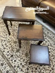  5 Set of 3 wood side tables طاولات جنب