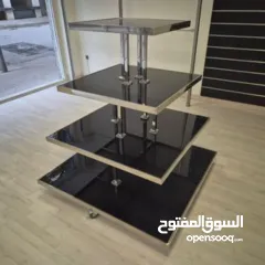  1 رفوف خشب بقواعد ستانليس