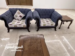  6 طقم كنب خشب زان 100٪؜ .. لون اسود .. جودة عالية ..