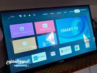  2 شاشة ماجيك اسمارت اندرويد 14رسيفر داخلي ضد الكسر 32 بوصة كامل اغراضه يعني اجديد