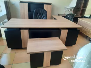  14 طقم مكتب مدير قياس2م مع خزانة خلفية وجانبية وطاولة قهوة توصيل مجاني
