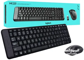  1 Logitech Wireless keyboard MK220 لوحة مفاتيح مع ماوس لاسلكية