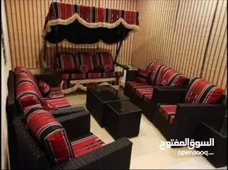  3 أطقم رتان 5مقاعد ب120 معو طاولة وسط تتوفر كل الالوان تقربيا