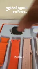  5 ساعة الترا الذكية – الإصدار الجديد بالحجم الكبير 49mm متوفرة بلون فضي فاخر  ومعها 7 قشاطات بأشكال