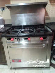  2 غاز 6 عيون مع فرن Franklin Chef gas يصلح للمطاعم والمخبوزات + خفاقة ايطالية 30 لتر
