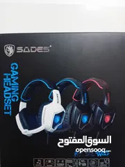 7 سماعة sadesR9 gaming headset7.1USB محيطيه و حالة السماعة ممتاز تستخدم للإجتماعات و الميكرفون ممتاز