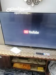  1 شاشة سيمور 55بوصة 4k سمارت اندرويد  استعمال 5شهور لسه الكفالة شغالة والريمونتات بالكيس