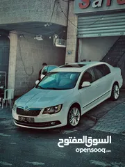  9 سكودا سوبيرب 2014 ديزل فل اضافات مع فتحة سقف على الكاش أو بدل